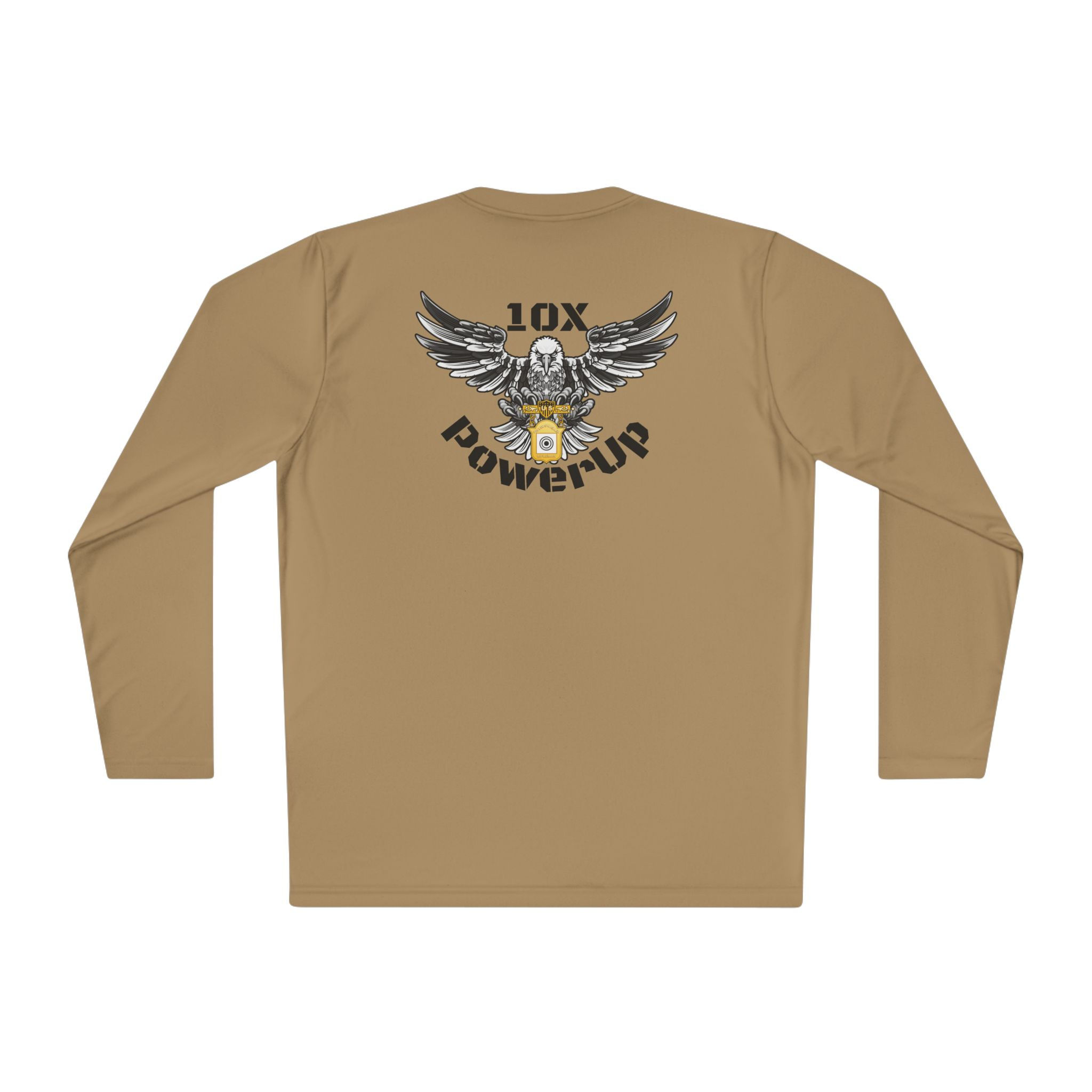 10X PowerUp Eagle Long Sleeve Tee — Motivational Fitness Eagle Graphic Shirt
