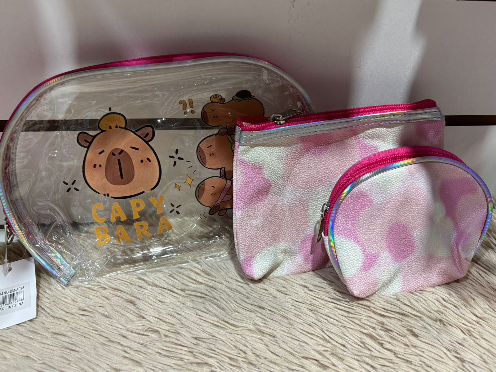 Kit 3 Necessaires "Capy Bara" Pink