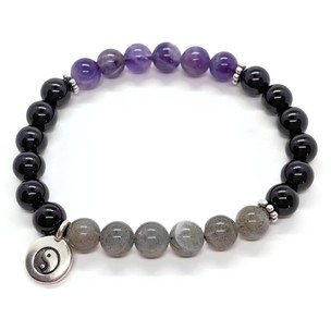 Labradorite, Amethyst, Black Tourmaline