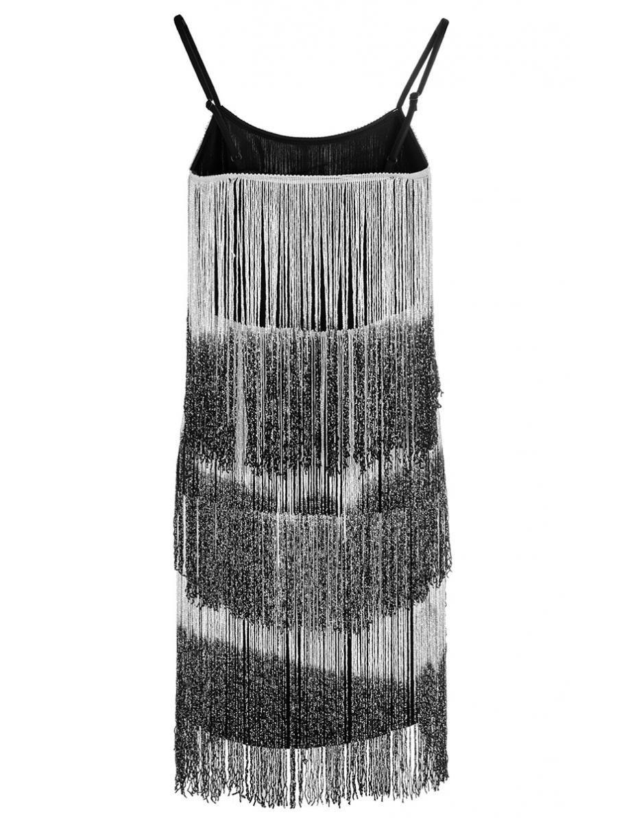 Thumbnail: Silver Dip Dye Fringe Layered Dress