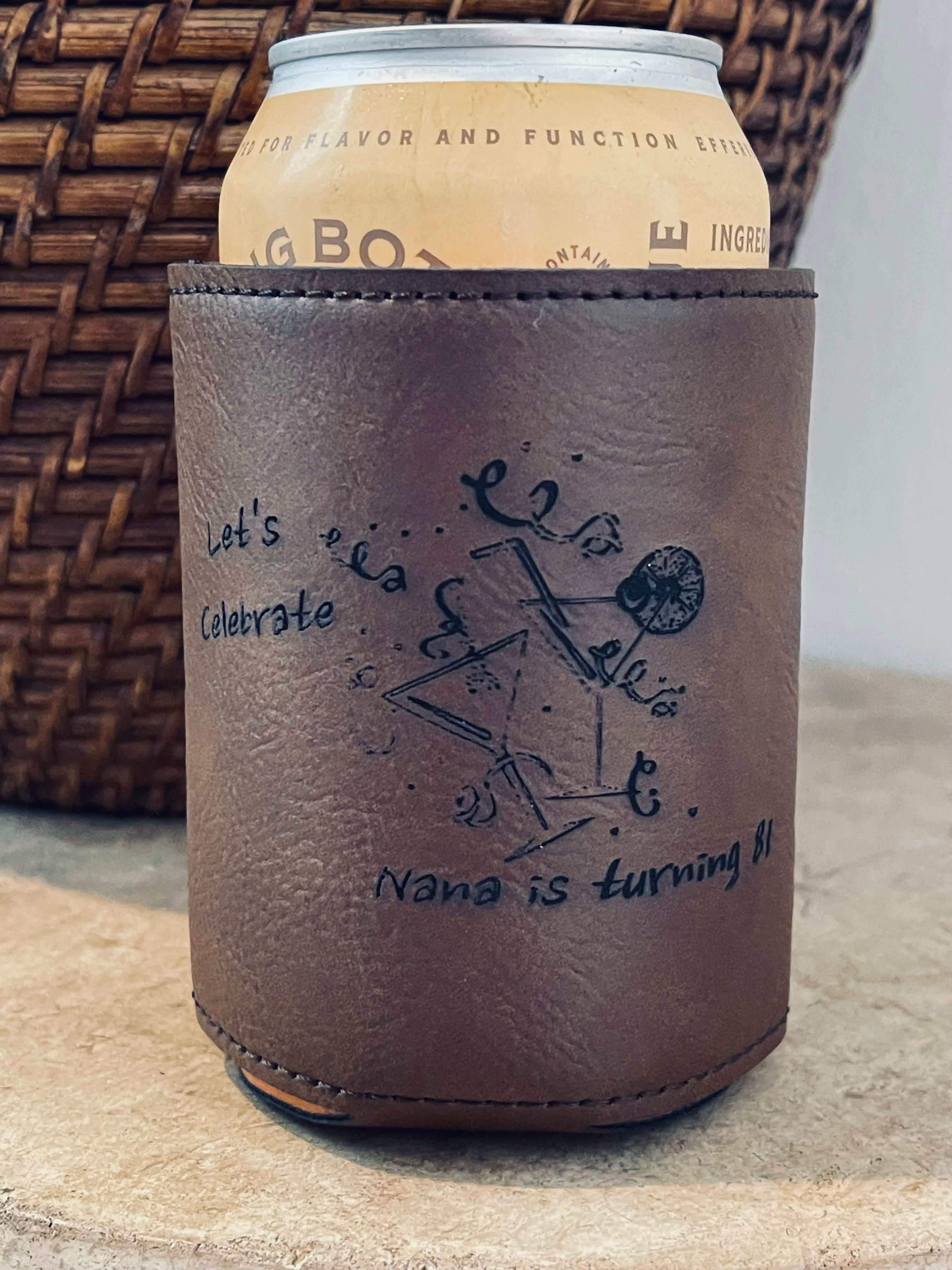 Leatherette Beverage Holders with Custom Engraving