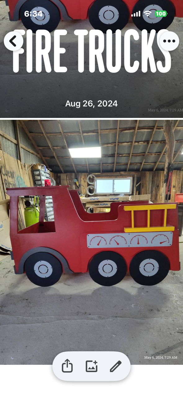 Twin fire truck kids bed