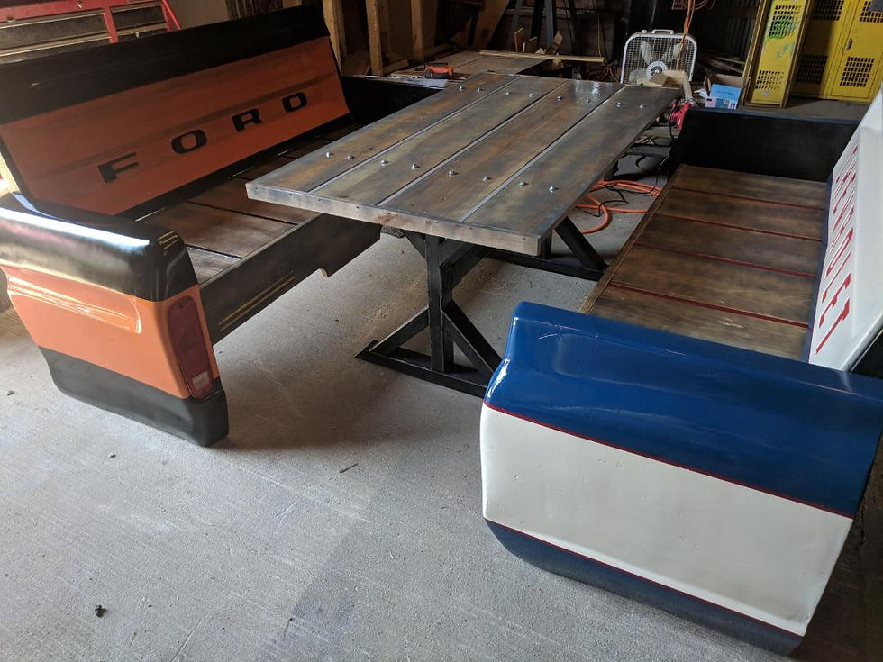 Thumbnail: Tailgate Bench Booth with Table