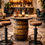Thumbnail: whisky barrel table and stools