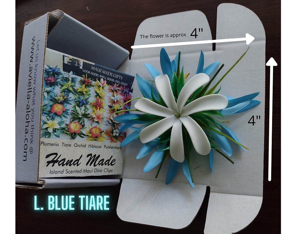Thumbnail: Light Blue 4" Tiare exotic hair ornament