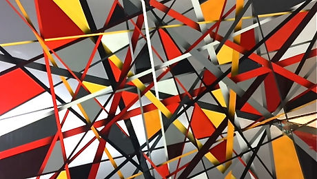 Composition with red and yellow, 2016 (spray paint and hight gloss lacquer on aluminium, 80cmX120cm)