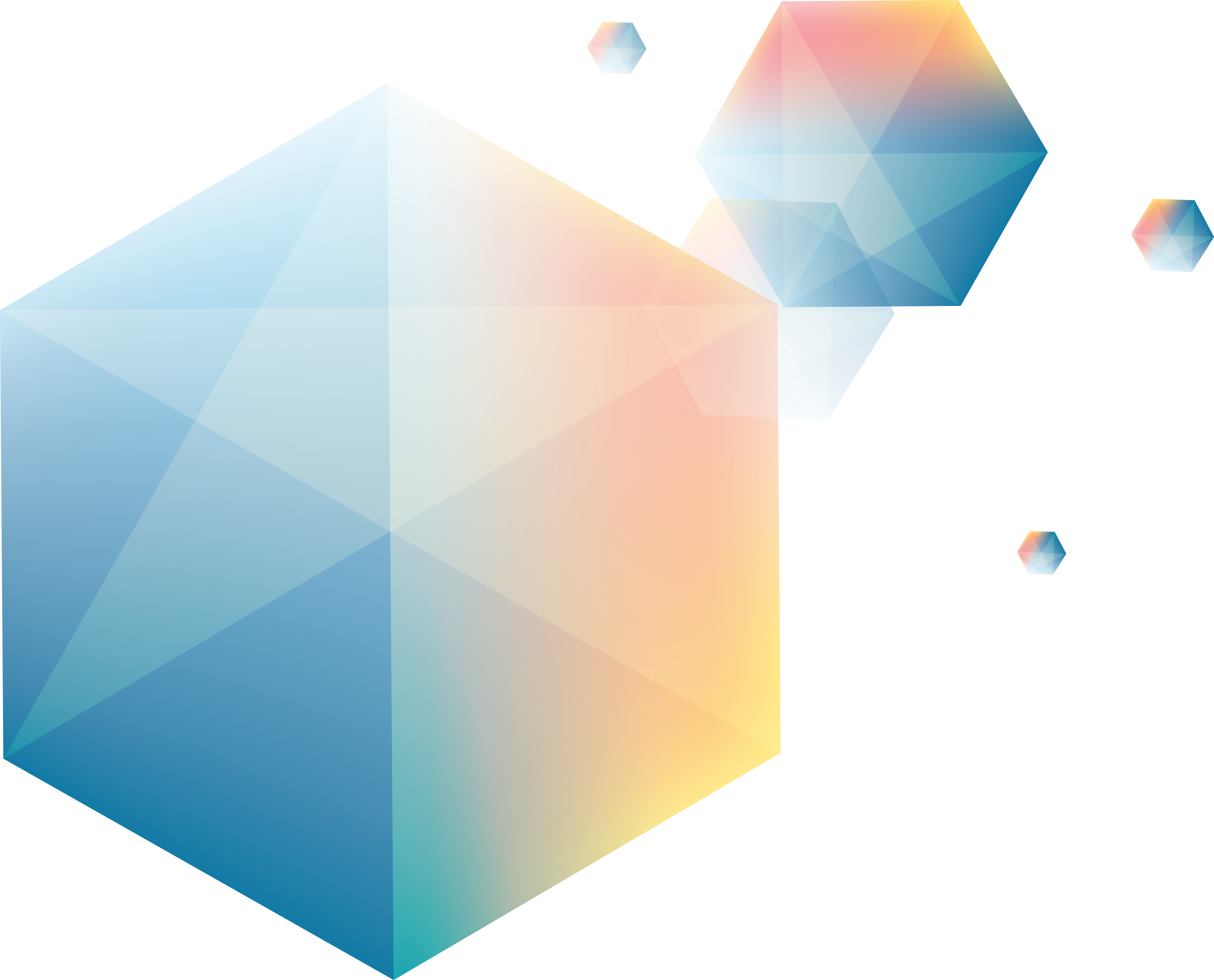 Decorative Blue and Gold Hexagons