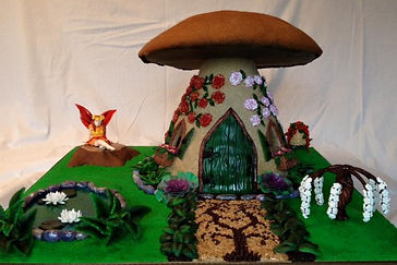 Gingerbread fairy mushroom house