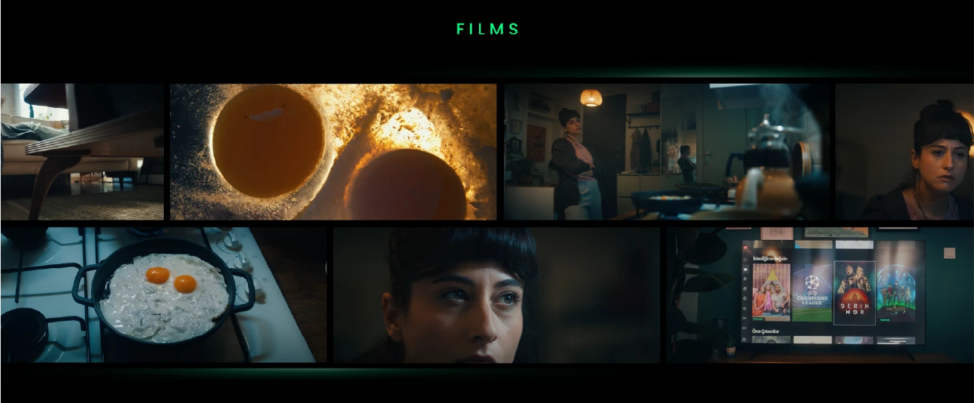 Yumurta: iki sıraya yerleştirilmiş altı film karesi.