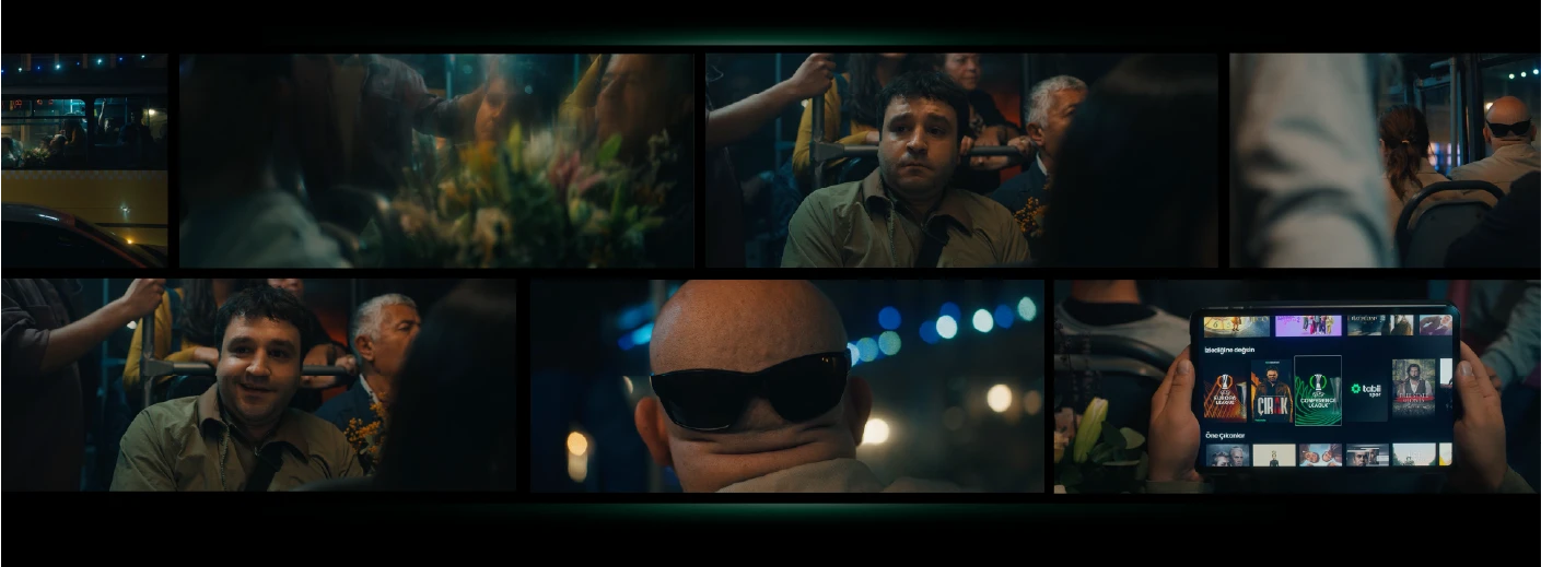 Ense: iki sıraya yerleştirilmiş altı film karesi.