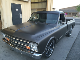 matte black custom restored pickup truck