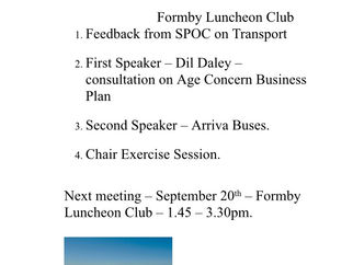 Sefton Pensioners’ Advocacy Centre agenda for August meeting