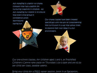 New term of Act Amazing pre-school drama classes at Freshfield Children's Centre