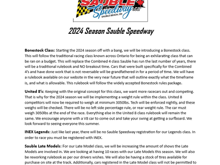 2024 Rule Change Announcement
