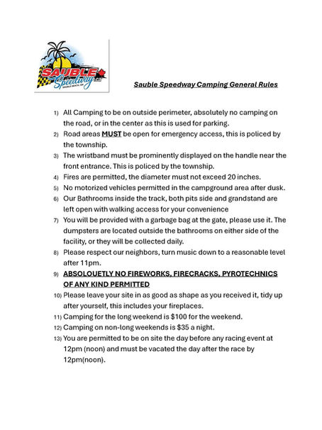 Camping General Rules
