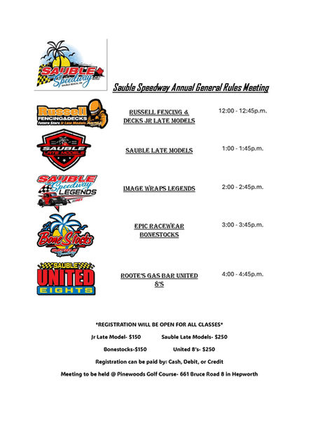 2025 General Rules Meeting Times