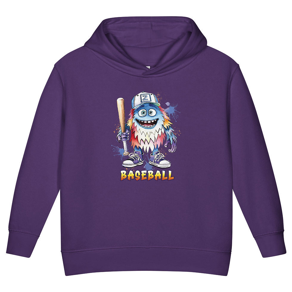 Thumbnail: Zaree Baseball - Toddler fleece pullover hoodie