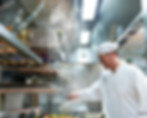 Chef cooking in commercial kitchen