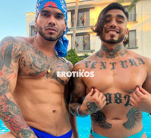 pareja gay sensual redes sociales desnudos