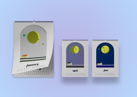 The cycle of the moon - 달의 변화를 통해 감정을 표현한 캘린더 디자인.