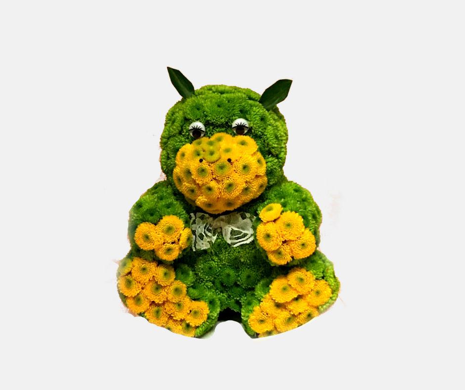 Favorite Green Hippopotamus Flower Toy