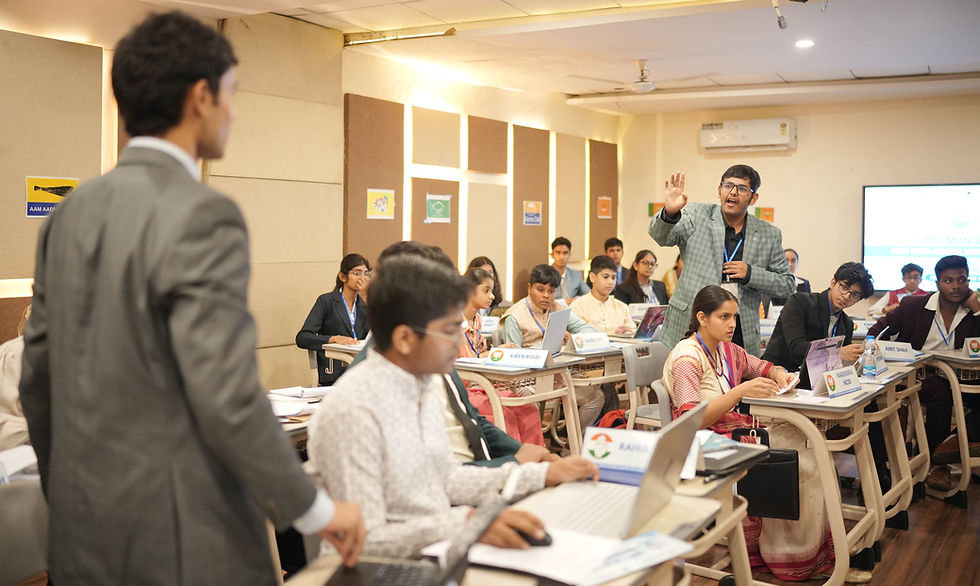 Indian students debating