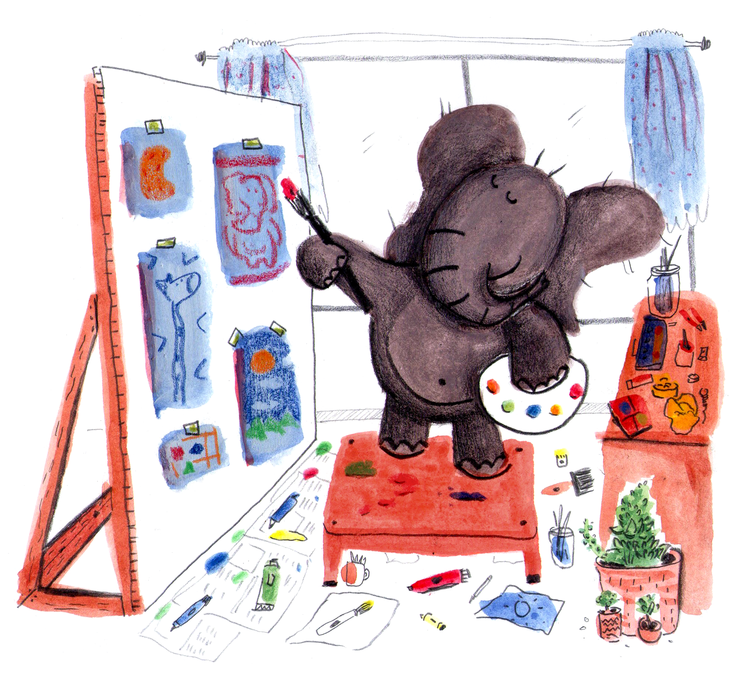 Elefante dibujando