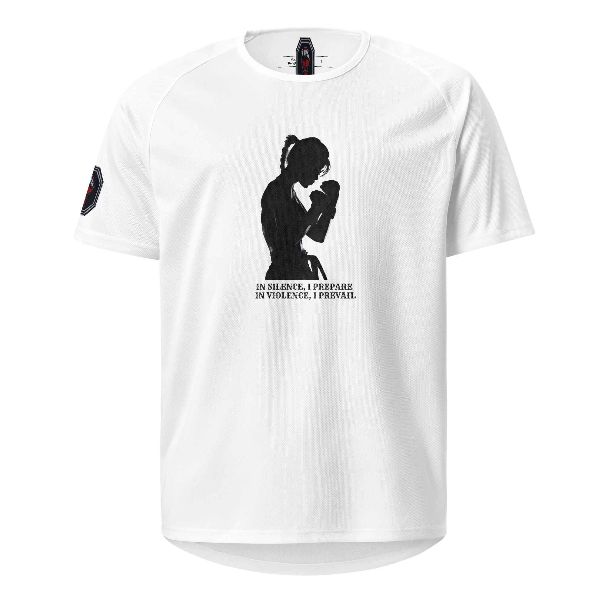 Woman's sports jersey - In silence, I prepare. In violence, I prevail