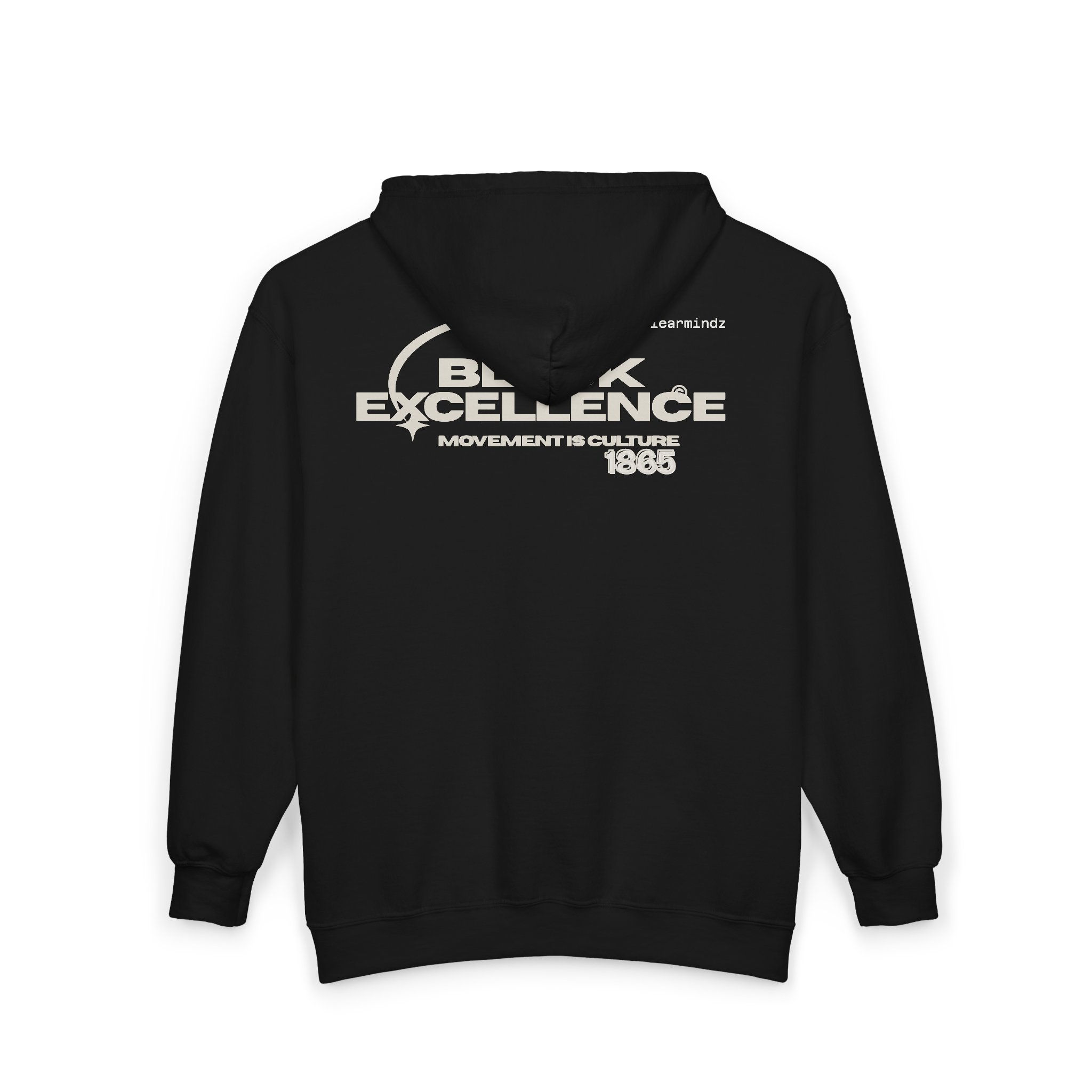 Black Excellence Full-Zip Hoodie — Retro Empowerment Zip-Up Jacket