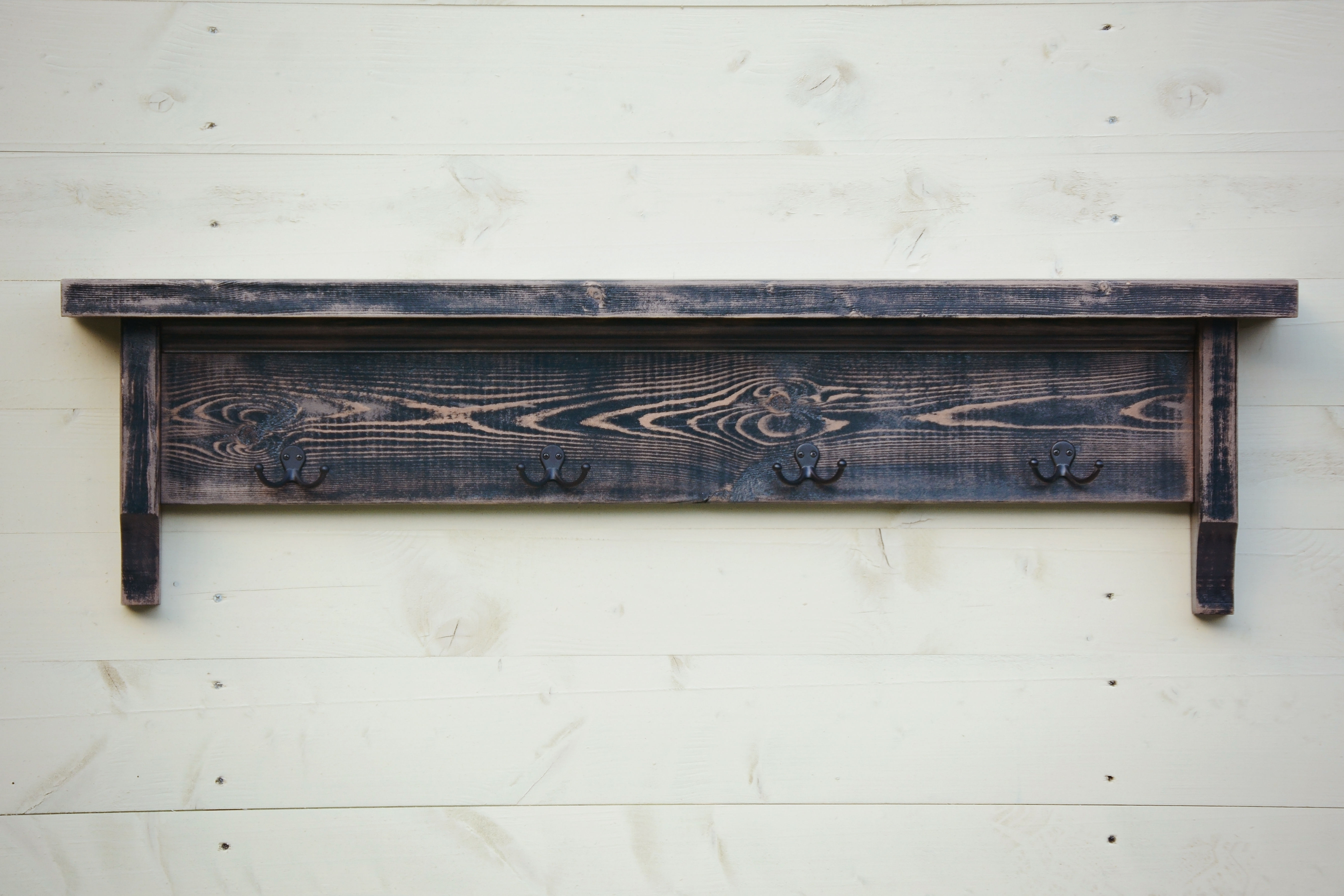 4' Black Shelf/Coat Rack