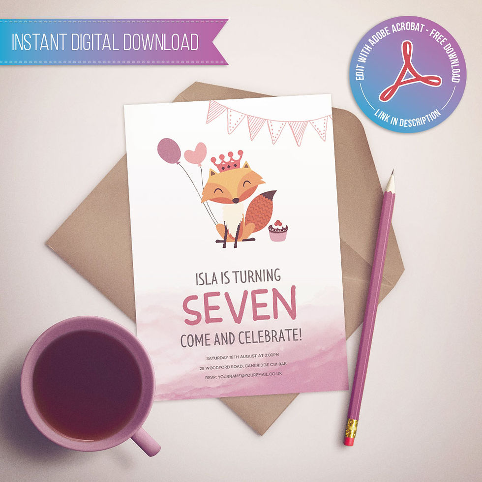 Girls Birthday Party Invitation