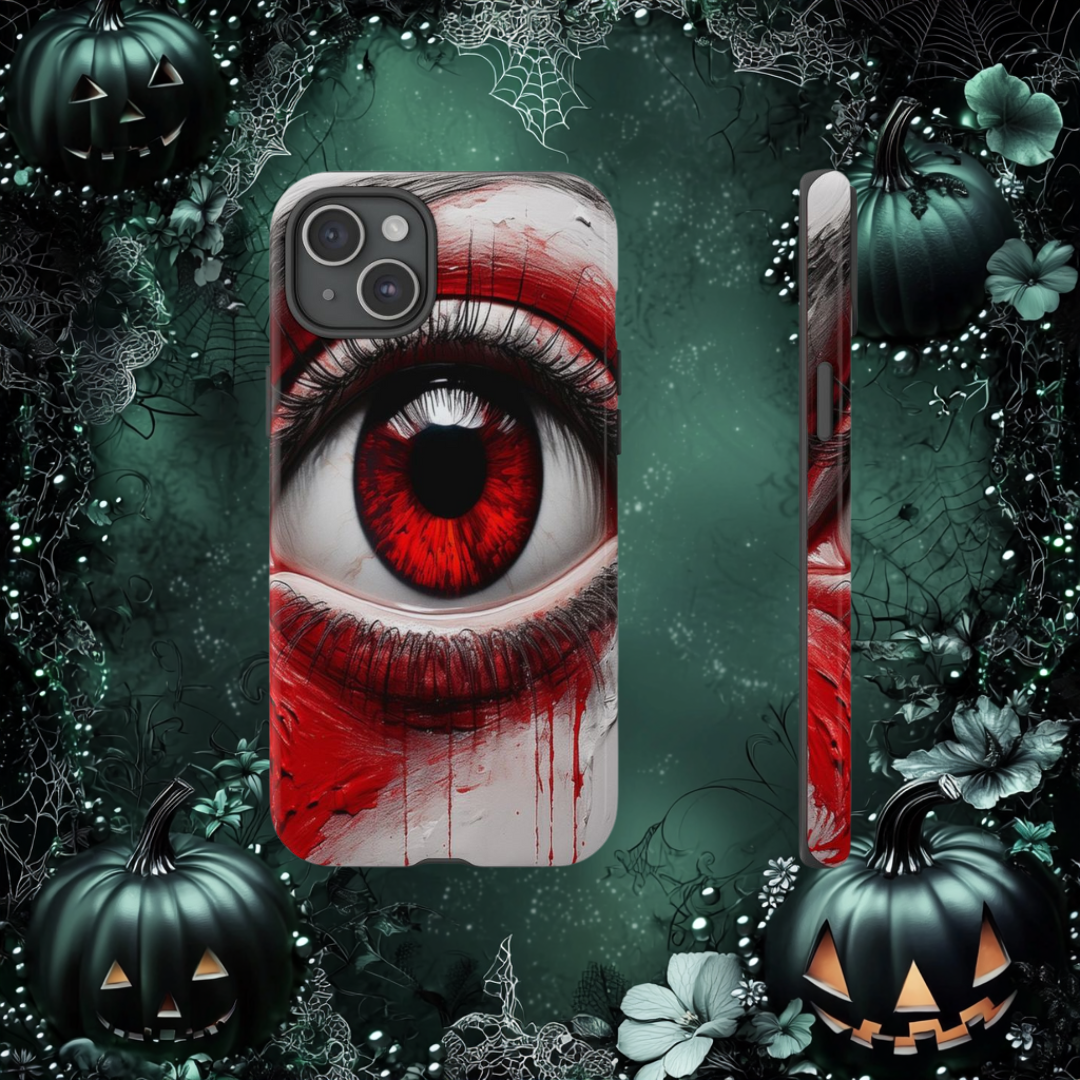 3D Red eyeball Tough case Galaxy S 20-24 series and iphone 8-15 series, Pixel
