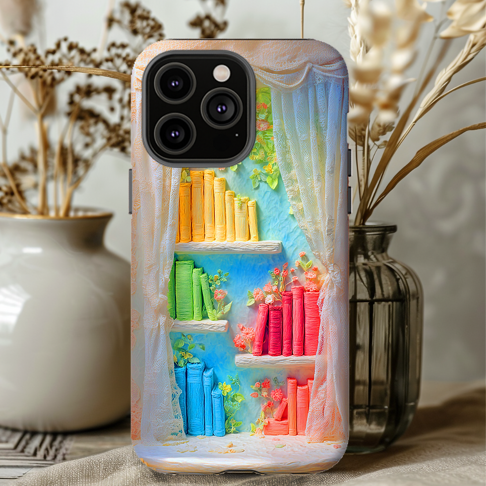 Thumbnail: Floral Bookcase Tough Case, iPhone, Google Pixel, Galaxy S 