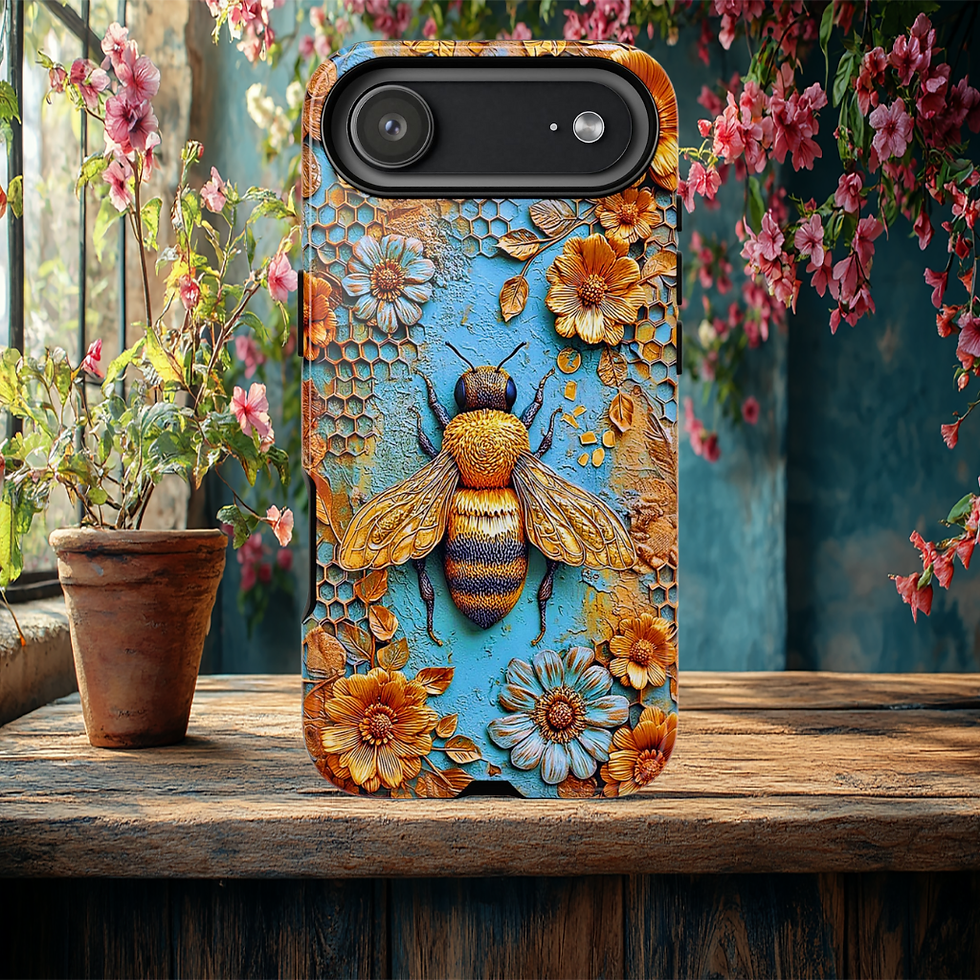 Thumbnail: Cute Bumblebee and flowers Tough case, iphone, Galaxy S, Google Pixel