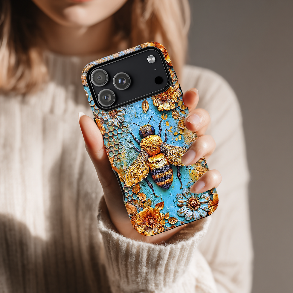Thumbnail: Cute Bumblebee and flowers Tough case, iphone, Galaxy S, Google Pixel