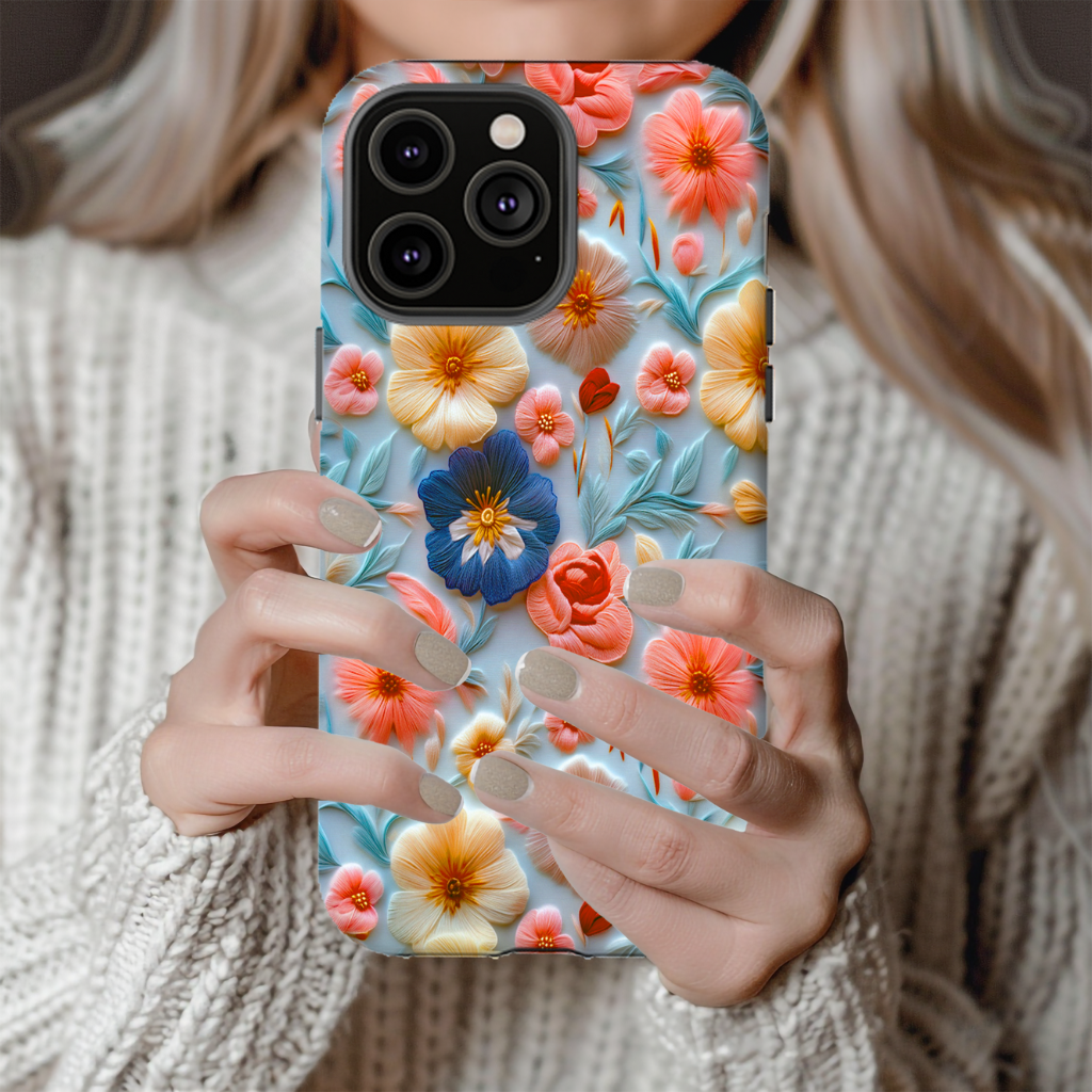 Spring Wildflowers Tough Case, iphone 8-16, Galaxy S 21- 25, pixel 6-9 pro