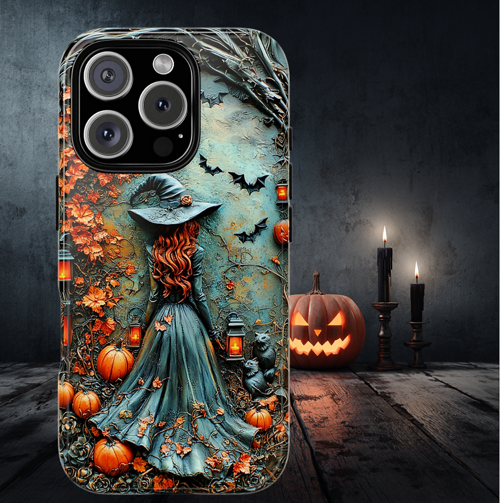 Thumbnail: Forest Witch tough Phone Case, Carved Effect witch