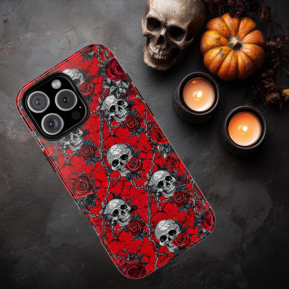 Thumbnail: Gothic Skulls and chains pattern Tough case