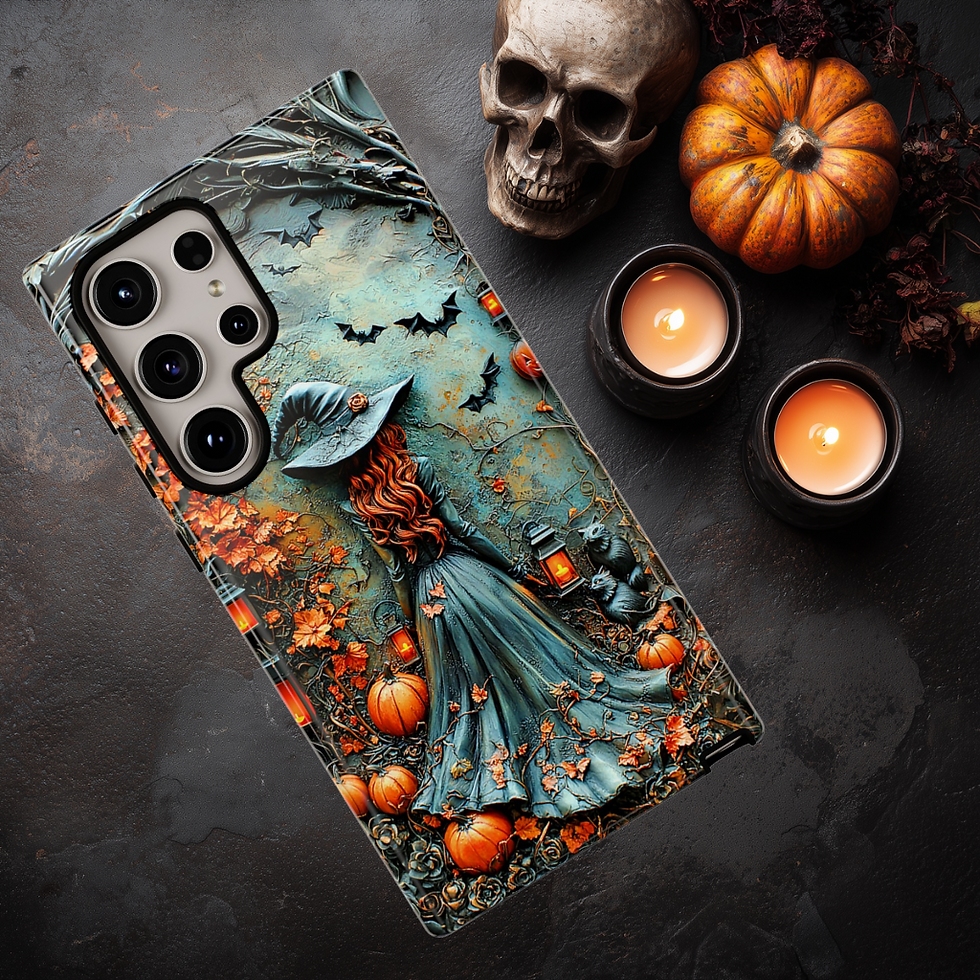 Thumbnail: Forest Witch tough Phone Case, Carved Effect witch