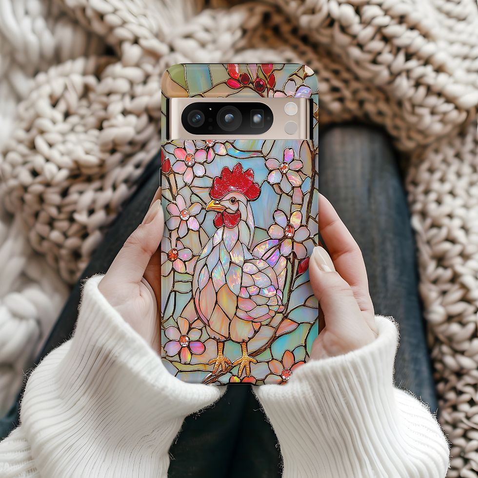 Thumbnail: Faux Stained Glass Rooster Tough Case, iphone, Galaxy,  Google Pixel 
