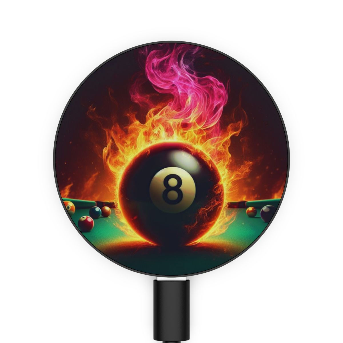 3D 8 ball on Fire Magnetic Induction Charger