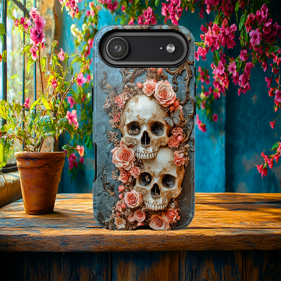 Thumbnail: Gothic Skulls and Roses tough case, iphone, Galaxy S, Pixel 