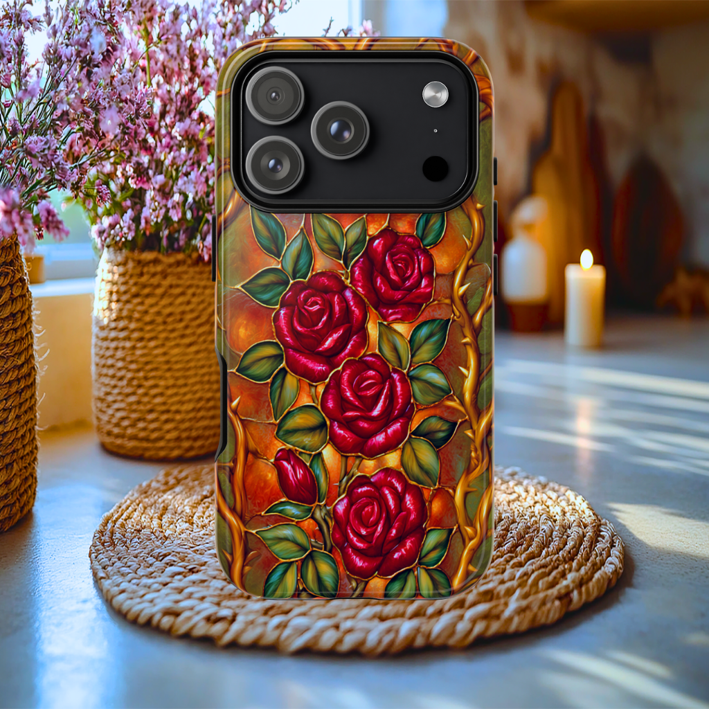 Gothic Thorns and Roses Tough Case, iPhone Pro Max, Galaxy S ultra, Pixel pro