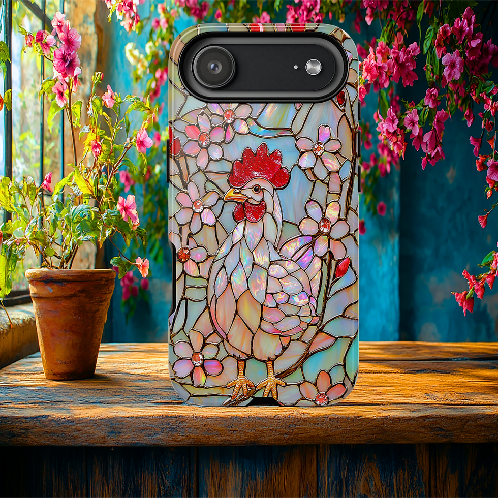 Thumbnail: Faux Stained Glass Rooster Tough Case, iphone, Galaxy,  Google Pixel 
