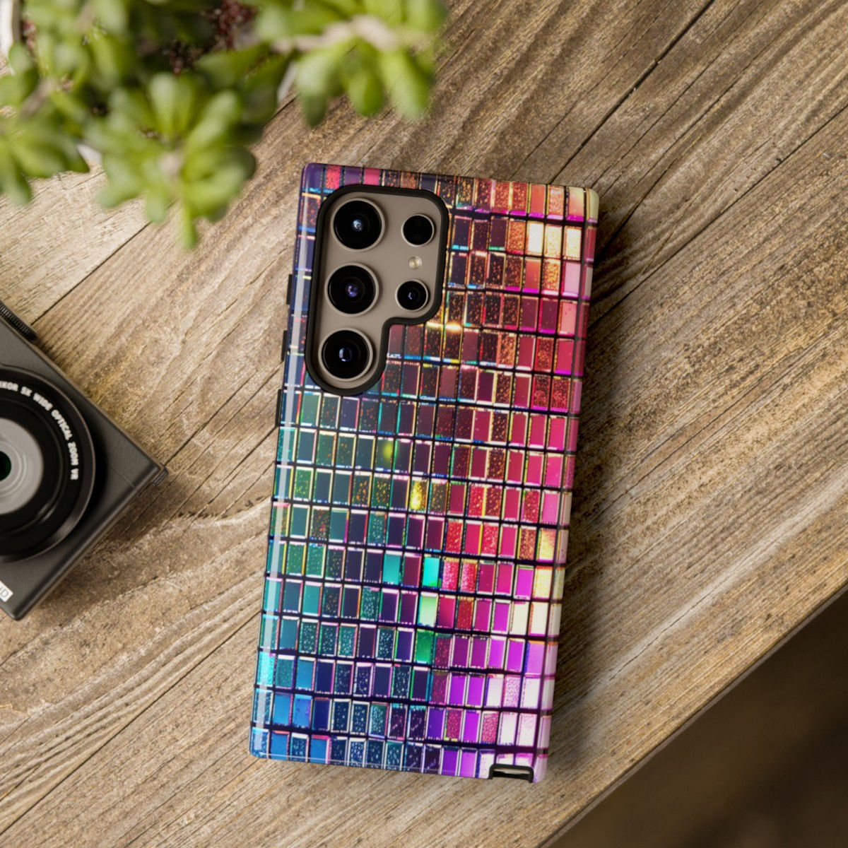 Disco tiles Tough Case, iPhone 8-15 Galaxy S 10-24 Ultra Google Pixel 5-8