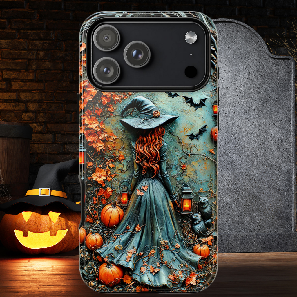 Forest Witch tough Phone Case, Carved Effect witch