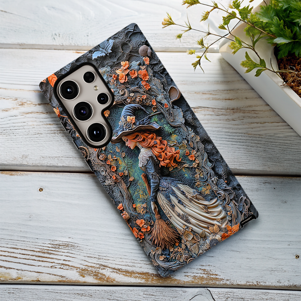 Thumbnail: Halloween Lovers Witchy tough Phone Case, Stone Effect