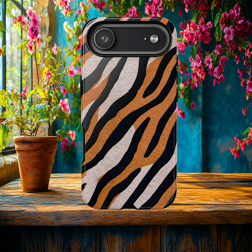 Thumbnail: Faux Tiger Stripe Pattern Tough Case, iPhone, Galaxy S ultra, Google Pixel