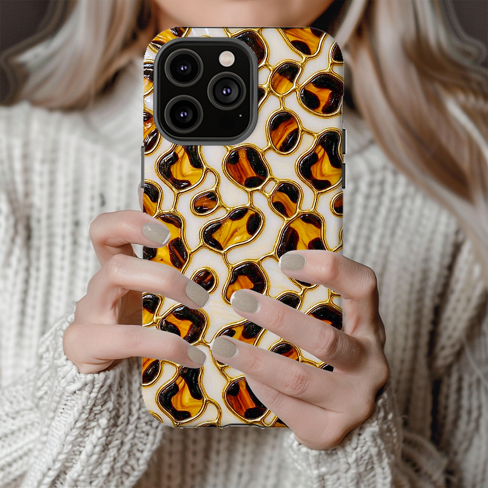Thumbnail: Faux stained Glass Leopard spots Tough Case, iPhone, Galaxy S, Pixel 