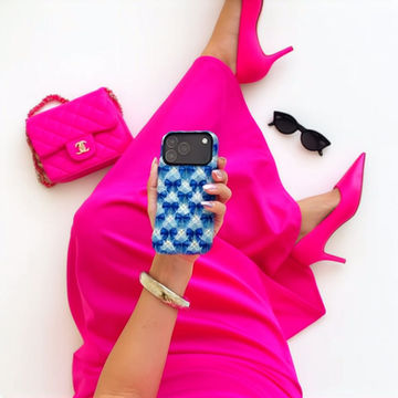 Thumbnail: Blue Bows 3D Wrap Tough Cover, Coquette bows, Galaxy S, iphone and Pixel devices